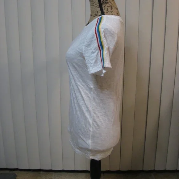 NWT Express white rainbow tee top shirt XS - Picture 3 of 6